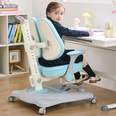 Imagem de ERIYA Cadeira de mesa infantil, cadeira ergonômica: ajustável em altura, suporte duplo para as costas - multifuncional para estudo/trabalho/jantar | ideal para crianças, adultos pequenos