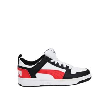 Imagem de Tênis infantil Puma Rebound, Layup Lo, Puma White-puma Black-high Risk Red, 6 Big Kid