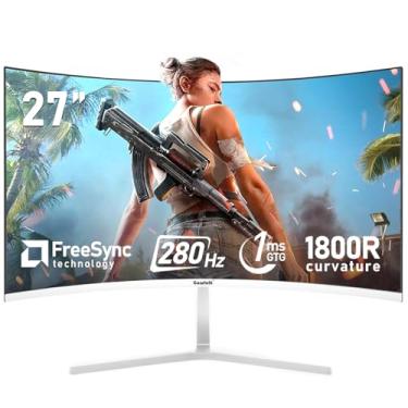 Imagem de Gawfolk - Tela de computador de 27 polegadas, monitores de jogos curvos 1800R 280Hz, FHD 1080p 1ms, Freesync, 98% sRGB, visão angular de 178°, HDMI2.0, DisplayPort, compatível com