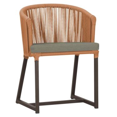 Imagem de Cadeira De Jantar Noronha Alumínio Marrom E8 Trama Original Terra Cota