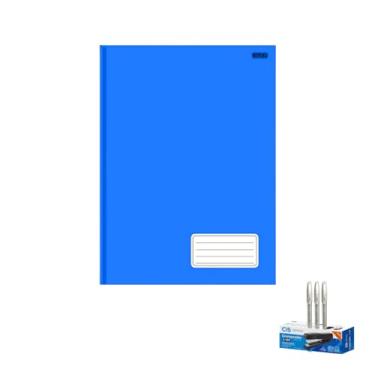 Imagem de Kit Caderno KBOM Capa Dura 96 Folhas + Caneta Trigel Branca 0.8mm + Grampeador Metallic C-15