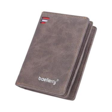 Imagem de Carteira Slim Masculina Em Couro PU Com Proteção RFID, 10 Slots Para C