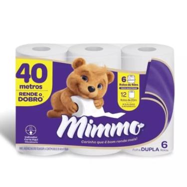 Imagem de Mimmo Papel Higiênico Folha Dupla, 40m, 6 Rolos
