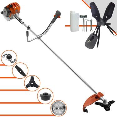 Imagem de Roçadeira À Gasolina Tekna RL520ACN-TK 52cc 2HP 9.000rpm Alta Performance Com Cabeçote Nylon + Facas 2 Pontas, 3 Pontas, 40 Dentes Vídea e Trimmer
