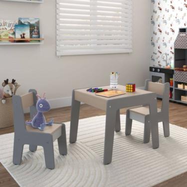 Imagem de Conjunto De Mesa Infantil Com 2 Cadeiras Diana Cinza Connect