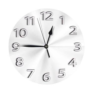 Imagem de ZERAOKE Número do relógio - Relógio de parede redondo moderno - silencioso sem tique-taque operado por bateria, decoração de mesa ou parede para sala de estar, quarto, escritório.