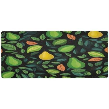 Imagem de Wassud Tapete de mouse com estampa de abacate em aquarela com base de borracha antiderrapante, mouse pad longo com borda costurada, à prova d'água, grande mesa para escritório, casa, 89,9 cm x 39,9 cm