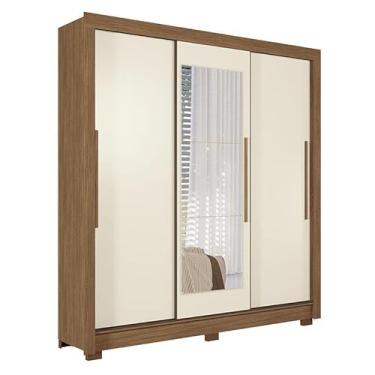 Imagem de Guarda Roupa Casal 3 Portas de Correr com Espelho e 2 Gavetas com PÃ:copyright:s Maringá Santos Andirá Jatoba/Areia
