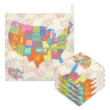 Imagem de Kigai Mapa do mundo colorido toalhas de bebê, 5 peças de toalha absorvente ultra macia, toalha de rosto de banho recém-nascido, lenços umedecidos naturais reutilizáveis para pele sensível, lista do