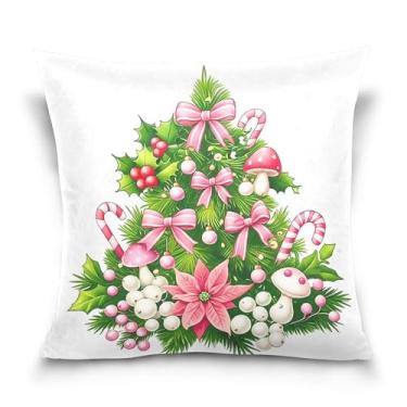 Imagem de Burbuja Capas de almofada 40,6 x 40,6 cm, capa de almofada de veludo macio para árvore de Natal decorativa para sofá, sofá, sala de estar, quarto