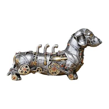 Imagem de KiBcsLic Estátua Mecânica, Ornamento Moderno Colecionável em Resina, Artesanato Steampunk Criativo, Design Industrial para Mesa E Prateleira de Escritório, Cachorro, Tamanho real