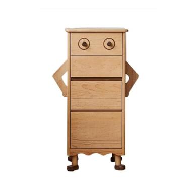 Imagem de Cômodas Cômoda para quarto, armário em forma de robô madeira com 4 espaços armazenamento, adequado para, mesa cabeceira, sofá