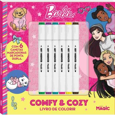 Imagem de Livro - Barbie - Comfy and Cozy - Livro de colorir com 6 canetinhas