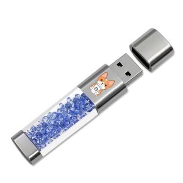 Imagem de Pen Drive USB de 64 GB, suporte de memória externa Techkey para foto/vídeo/economia de dados/backup V2.40 polegar/pular/discos rígidos de alta velocidade - azul celeste