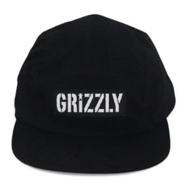 Imagem de Boné Grizzly Five Panel Camper OG Stamp - Preto-Unissex
