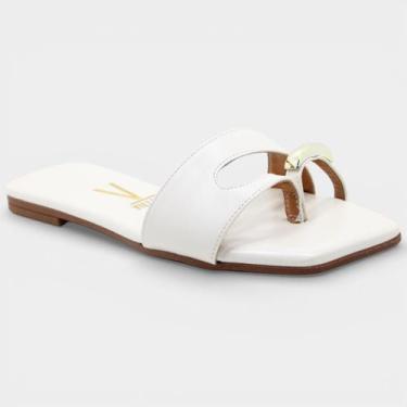 Imagem de Rasteira Vizzano Detalhe Anel Feminina - Off White, 36
