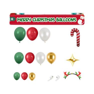 Imagem de Kit De Guirlanda De Balões Para Festa De Natal Vermelho E Verde 111 Pe