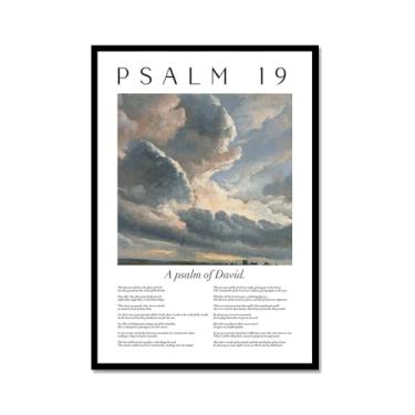 Imagem de Coleção de Salmos das Escrituras Monet Van Gogh Famosa Pintura em Aquarela Impressão Verso da Bíblia Pôster em Tela Decoração de Parede de Casa Cristã (SKU2,20.3x30.5 cm = (20x30cm), Moldura de Metal