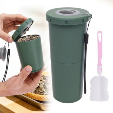 Imagem de Tcwhniev Copo para cuspir de sementes de girassol com organizador de sementes e armazenamento de concha, tigela de servir porca de lanche portátil para viagens ao ar livre em jogos de esportes de