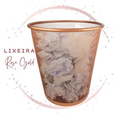 Imagem de Lixeira De Escritorio Rose 10 Lts - Markys Store, Rosê Gold