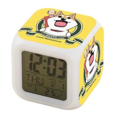 Imagem de Relógio digital LED Mucos Square com função de despertador de 8 cm - y