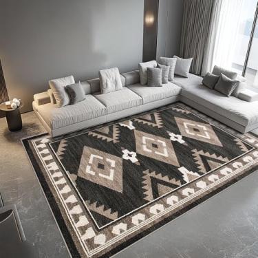 Imagem de Tijuboni Tapetes ocidentais para sala de estar antiderrapantes, tapetes de área do sudoeste para sala de jantar, cozinha, quarto, berçário, suporte de borracha lavável, 15 x 23 cm asteca