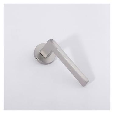 Imagem de Fechadura de porta de madeira maciça para quarto, maçaneta preta, silenciosa, preta, fechadura dividida em liga de zinco (escovado com níquel)