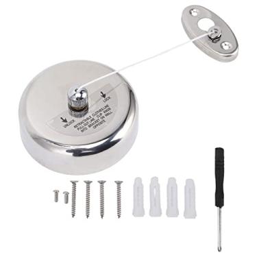 Imagem de CUOFYUNL Varal de aço inoxidável 304 Cabo de nylon retrátil com economia de espaço de 9 pés / 2,8 m Varal interno