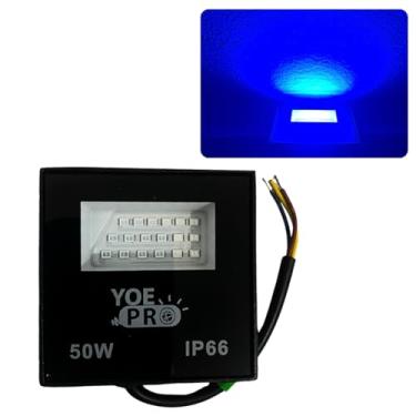 Imagem de Kit 7 Refletor Led Smd 50w Azul Bivolt Ip66 4500lm