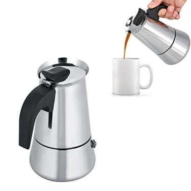 Imagem de ZAWELIYO Cafeteira de Aço Inoxidável, Cafeteira Percoladora, Máquina de café Expresso Moka Portátil Com Variedade de Capacidades, para Uso Doméstico e No Escritório (100ml)