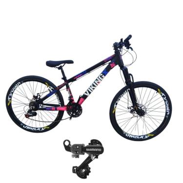 Imagem de Bicicleta 26 VikingX Tuff30 21v Cambio Traseiro Shimano Pneu Slick Fino Preto1.50-Unissex