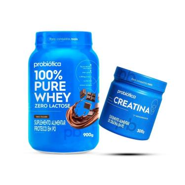 Imagem de Combo Probiótica 100% Pure Whey Zero Lactose 900g e Creatina 300g-Unissex