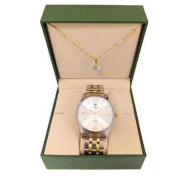 Imagem de Relógio Feminino Tuguir Analógico 9182E Prata e Dourado-Feminino