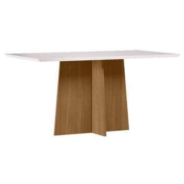 Imagem de Mesa De Jantar Anitta 160x90 Cm Com Vidro Ype Off White - New Ceval