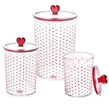 Imagem de Kit 3 Peças Porta Mantimento Coração Hermético