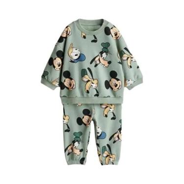Imagem de Conjunto De Moletom De Manga Longa Mickey Mouse Para Crianças, Roupa D