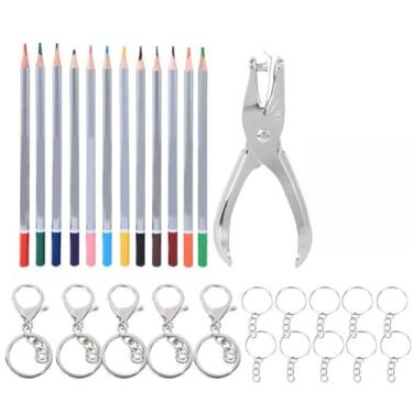 Imagem de Conjunto de filme termorretrátil de 12 cores, lápis, furador, faça você mesmo, material termoencolhível, kit de artesanato para crianças, adultos, projetos de arte, ideias