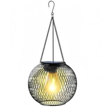 Imagem de Lanterna de Jardim com Energia Solar Design Metal Retrô IP65 Detecção Inteligente Luz Painel Silício Monocristalino para Pérgulas Pátio Halloween Iluminação Decorativa Econômica Ligar Desligar Automát