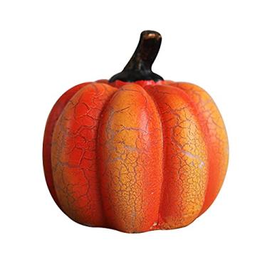 Imagem de Lâmpada de Abóbora Halloween Operada por Bateria LED Luz Quente Ornamento Resina Acessórios Decoração Local Artefato Manual sem Cera Piscante Suave