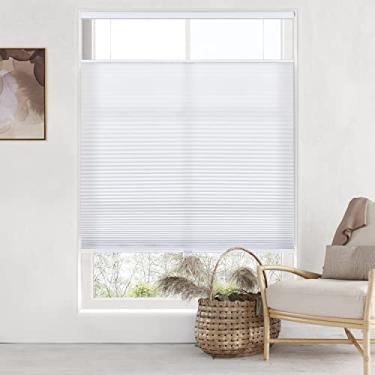 Imagem de LazBlinds Persianas celulares sem fio Top Down Bottom Up (TDBU), cortinas de colmeia com filtragem de luz, isolamento térmico, persianas de redução de ruído para janelas, 68,5 cm L x 183 cm A, branco