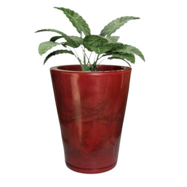 Imagem de Vaso Grande Liso Polietileno Marmorizado Plantas Luxo Jardim Varanda (Bordô)
