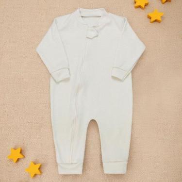 Imagem de Macacão de Bebê em Suedine com Zíper - Era Uma Vez, Bege, 9-12M