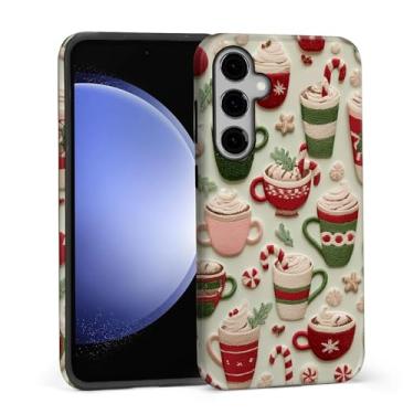 Imagem de DAIZAG Capa para Samsung Galaxy S25 FE, Natal Café Floco de Neve Bengala Design de Corpo Inteiro Híbrido Proteção Dupla TPU Macio PC Rígido À Prova de Choque Resistente a Riscos Capa de Telefone para