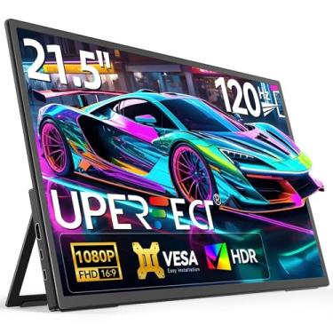 Imagem de UPERFECT Monitor Portátil 21,5” 120Hz com Suporte e VESA, Tela Externa FHD para Jogos, HDMI & USB-C, Compatível com Laptop/Steam -Deck/Mac-Book/Telefone