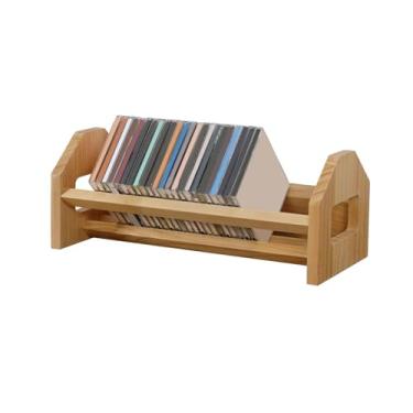 Imagem de KEG801302 Suporte de armazenamento de álbuns de madeira para mesa de CD para casa e escritório