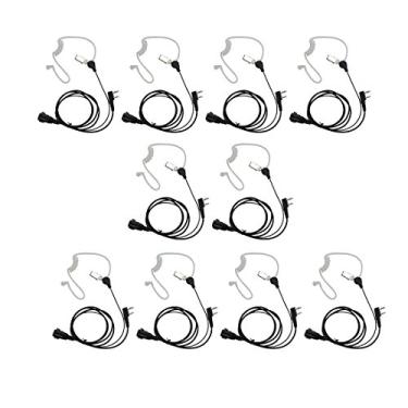 Imagem de GoodQbuy 2 pinos PTT microfone capa auricular tubo acústico fone de ouvido para Kenwood QUANSHENG TYT BAOFENG UV5R 666s 888S Retevis H-777 2 Way rádio walkie talkies (pacote com 10)