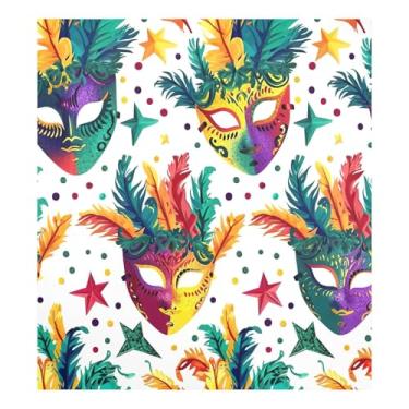 Imagem de Blueangle Capa de ímã de lava-louças padrão de máscaras de carnaval, decoração de capa de lava-louças frontal, adesivos de eletrodomésticos, adesivos de eletrodomésticos, 58 cm C x 66 cm adesivo