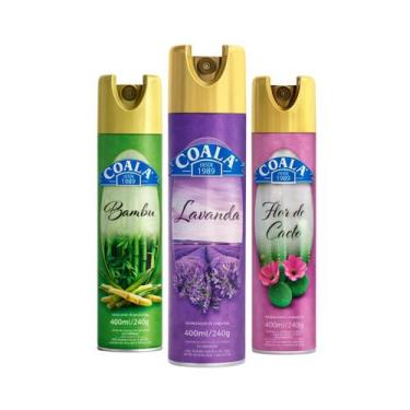 Imagem de Kit 3x Odorizantes de Ambientes Coala Aerossol 400ml  Bambu, Lavanda e