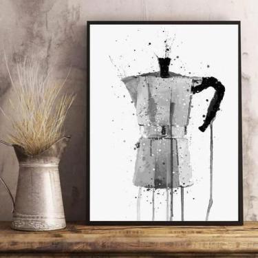 Imagem de Quadro Decorativo Cafeteira Italiana 24X18Cm Moldura Preta - Quadros O
