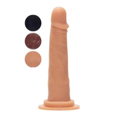 Imagem de Prótese Maciça Com Ventosa 19,5 X 4,5Cm Brinquedo Adulto Realista Dildo Consolo MVN06 (PRETO)